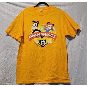 Animaniacs Yellow Shirt Warner Bros Yakko Wakko Dot Size Large VTG